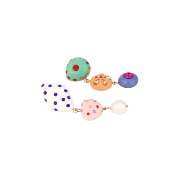 New ZARA Mismatched jeweled bohemian dangle drop earrings - Picture 6 of 11